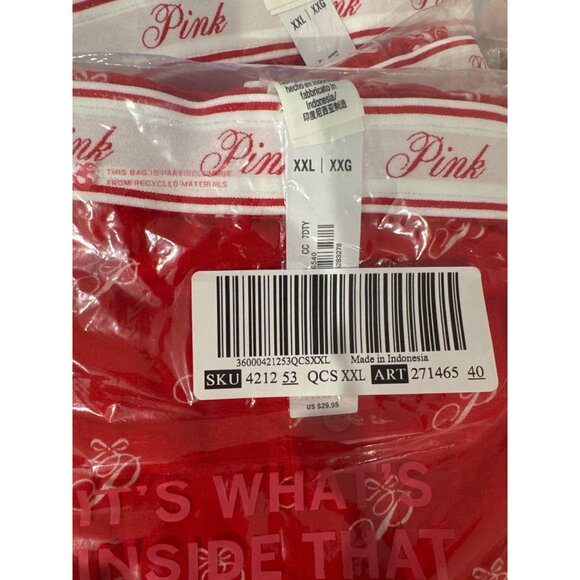 Victorias Secret Pink Red Boxer Shorts XXL Womens - Picture 3 of 3